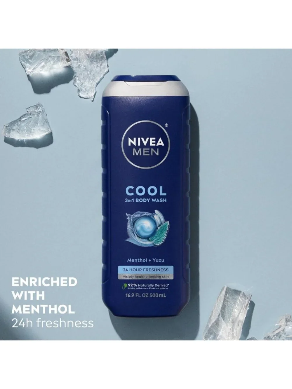 Cooling 3-in-1 Body Wash for Men with Menthol, Multipack, Refreshing Clean, 3 x